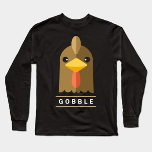 Minimalist Thanksgiving Turkey Face Long Sleeve T-Shirt